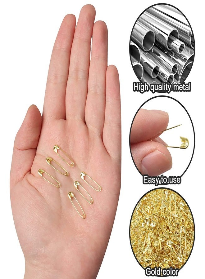 VO design CHEM-AB ENTEREPIRSE Small Gold and Silver Plated Safety Pins for Saree Nappy Pin Lock pin for Blanket Sweater Perfect for Clothes Craft Sewing Pinning Hijab pin for Women and Girls (Gold, 24) - Image 4